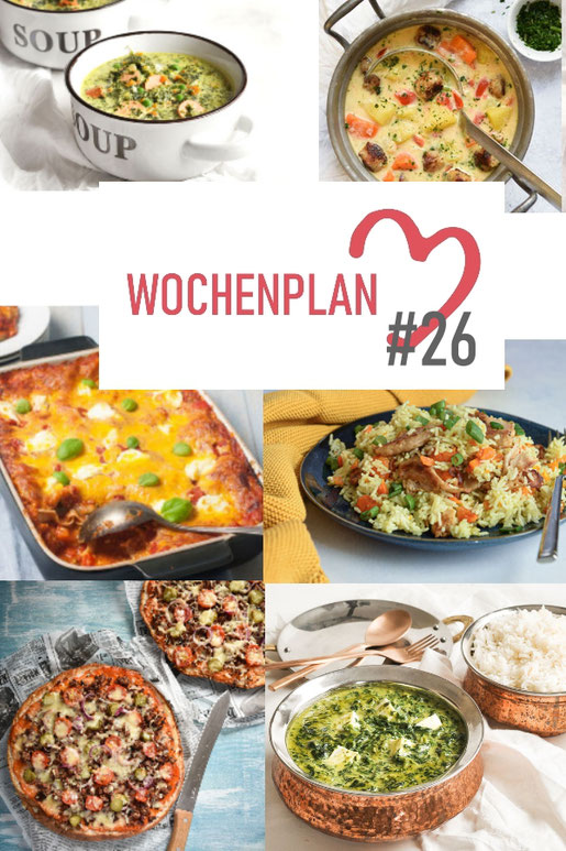 Was soll es die Woche bloß zu essen geben? Ich habe dir hier eine ganze Woche an leckeren Rezepten zusammengestellt - du kannst sie alle vegan oder vegetarisch kochen - der mix dich glücklich Wochenplan für den Thermomix - Nummer 26