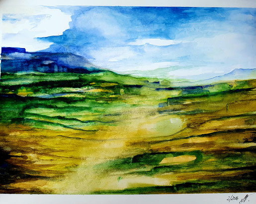 weite Landschaft, Aquarell 2026