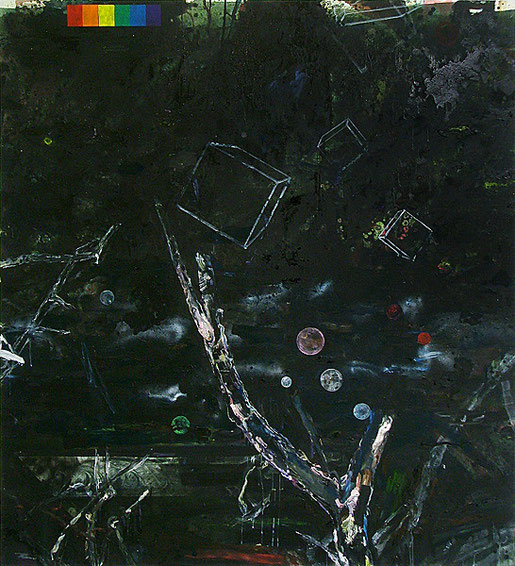 Martin Mohr  Gefilterte Natur  Acryl, Lack und Öl auf Baumwolle   220 x 200 cm