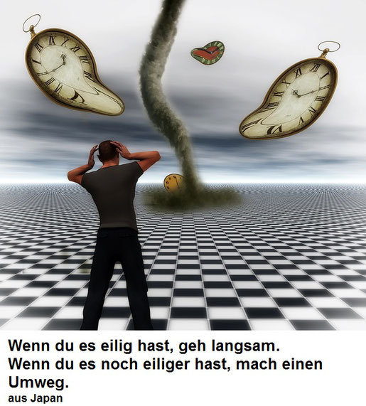 Mann hält sich die Hände an den Kopf - die Zeit vergeht zu schnell