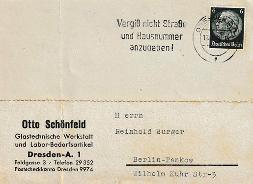 Glückwunschkarte für Reinhold Burger zum 75. Geburtstag
