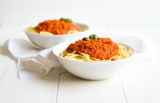 Paprika Bolognese vegetarisch bzw vegan z B aus dem Thermomix