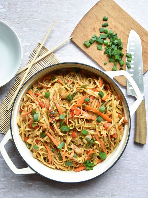 Asiatische vegetarische Bratnudeln, Thermomix