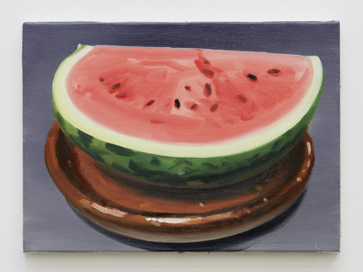 Melon, 2022 Oil on canvas 9 1/2 x 13 1/8 in 24.2 x 33.3 cm