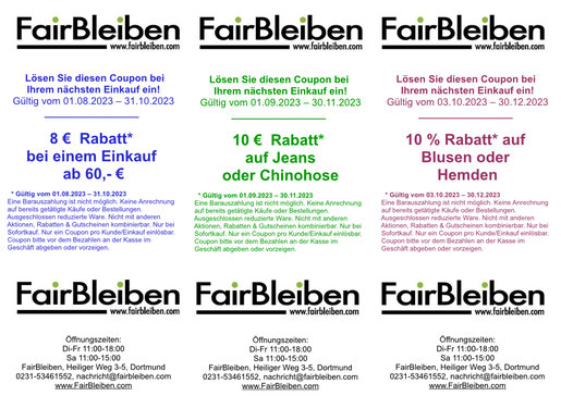 Rabatt-Coupon für FairBleiben Laden Dortmund