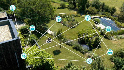 Alles vernetzt: Mit dem smart Gateway wird auch der Garten ins Smart Home eingebunden und ermöglicht optimale und bequeme Gartenpflege. So bleibt mehr Zeit den Garten zu genießen.