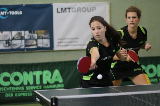 Das Schwarzenbeker Verbandsoberliga-Duo Karina Pankunin und Ann-Kathrin Gericke punktete gemeinsam im Doppel gegen Kaltenkirchen und Elmshorn und war auch solo nicht zu schlagen.