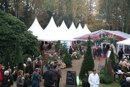 Bild: Weihnachtsmarkt 2015 mit Tannen und Buden