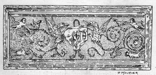 Italian Renaissance style fireback - Chateau Saveilles - Saveille - Group Castle Tour - Family Castle Tour - Renaissance Castle