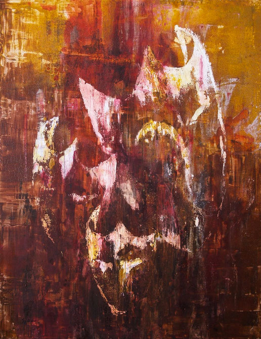 „Mysterium“ / 2009 / Baumaterialien-Mischtechnik auf Leinwand 100 x 120 cm