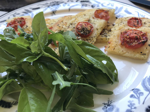 Potato Pastry recipe with fresh greens from the garden.