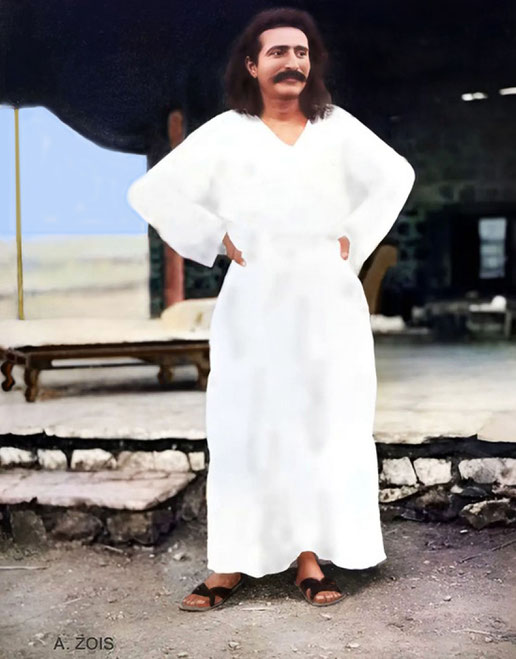 1927 : Meher Baba at Meherabad, India. Image rendition by Anthony Zois.