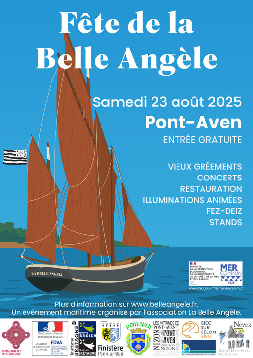 Plakat Fête Maritime, Fête de la Belle Angèle, Pont-Aven, 23.08.2026