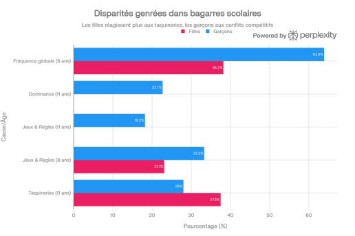 Disparités genrées dans les causes et réactions aux bagarres scolaires
