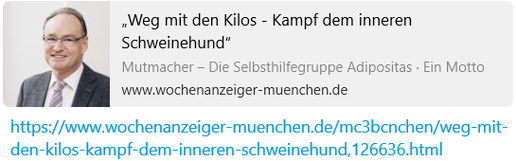 "Weg mit den Kilos - Kampf dem inneren Schweinehund"