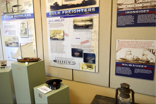Zeeland Museum has a new shipwreck exhibit, with a story about how plane crash investigators discovers some ship ruins at the bottom of Lake Michigan. Peg McNichol/Sentinel staff