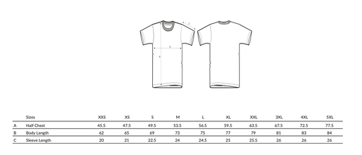Größentabelle Rhoihesse-Shirts