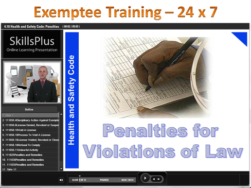California HMDR Exemptee Online Training Certification Course - accepted by the California Department of Public Health