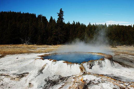 Wanderungen in Yellowstone, Upper Geyser Basin, Hot Springs Yellowstone, USA