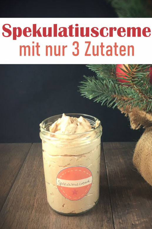 Spekulatiuscreme super einfach und schnell zu machen aus nur 3 Zutaten: Spekulatiuskekse, Butter (oder Alsan), und Milch (oder Sojamilch) - herauskommt ein super leckerer Brotaufstrich - auch als Geschenk geeignet, vegan möglich, Thermomix