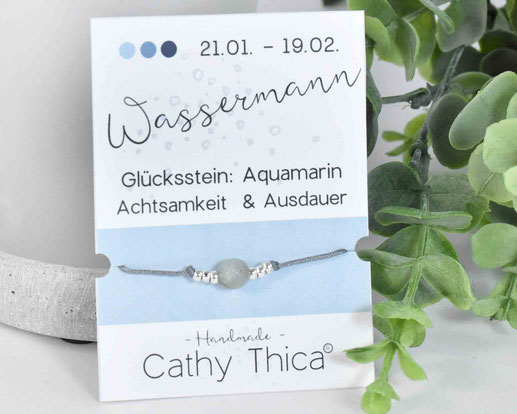 Sternzeichen Armband Wassermann - Aquamarin  11,- €