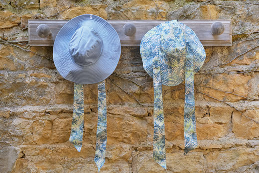 chapeau réversible en toile coton ou lin pour jardiner