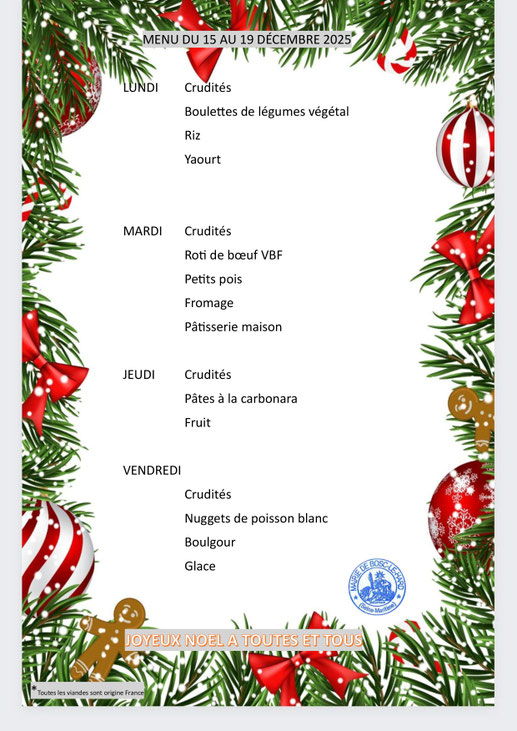 MENU CANTINE