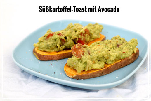 Süßkartoffel-Toast mit Avocado - Paleo - Glutenfrei - Superfood