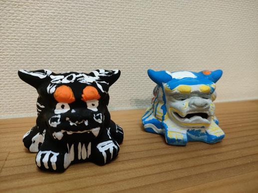 双子の僕たちが作った衝撃的な出来のシーサー