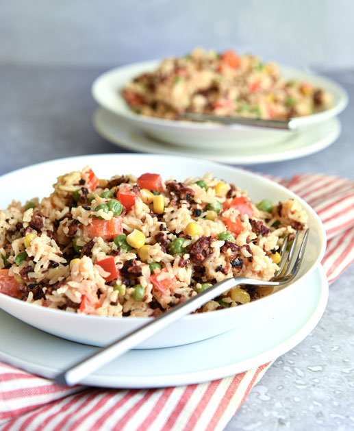 Konfetti Topf mit Reis, vegetarisch, vegan machbar, Thermomix