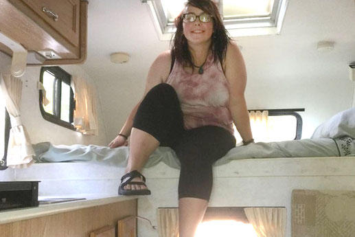 traveling woman, camper, vanlife