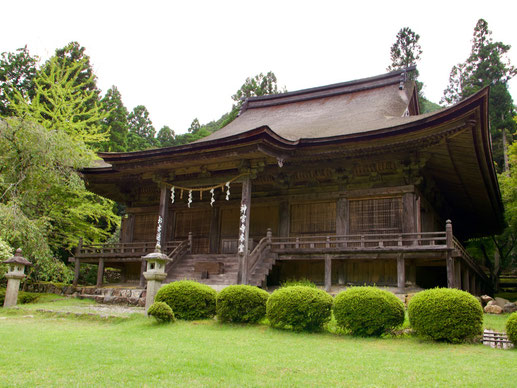 Jingu-ji Temple. This temple enshrines both Buddhist statues and Shinto deities.