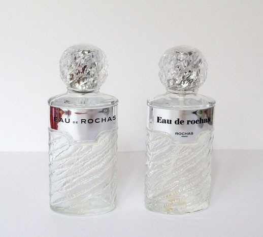 EAU DE ROCHAS - DEUX FLACONS EAU DE TOILETTE 100 ML - ETIQUETTES ARGENTEES DIFFERENTES