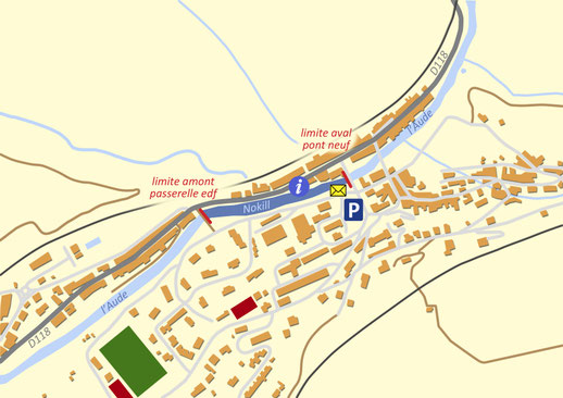 Plan du parcours pêche nokill d'Axat