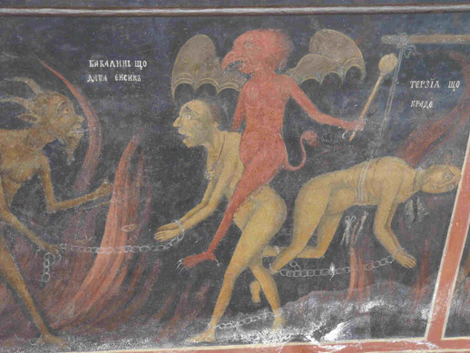Darstellung der Hölle im Rilakloster