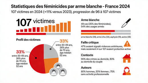Statistiques des féminicides par arme blanche en France 2024