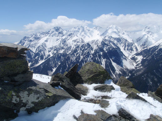 蝶ヶ岳　雪山　登山　ツアー　