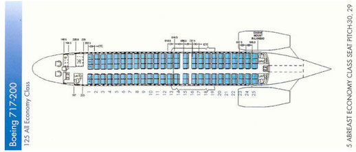 Sitzplan der Boeing 717 von Bangkok Air/Courtesy: Bangkok Air/Sammlung: Karl Seltenhammer: