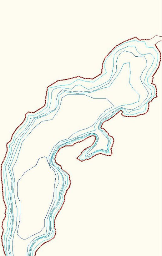 Curve di livello fondali Lago di Como (alto lario)