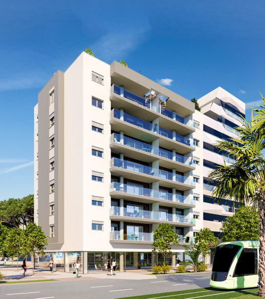 Render arquitectura. Edificio de viviendas.