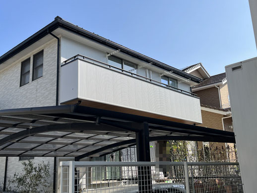 外壁一部張替え　ベランダ