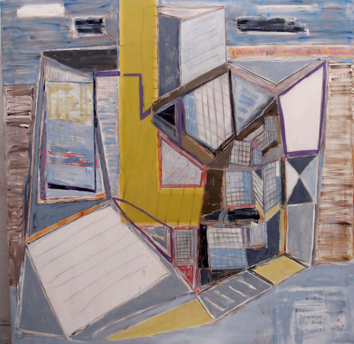 gerSCh* 2005/2019 BIG SCIENCE II Öl auf Nessel 180x180cm