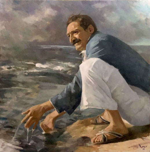 Meher Baba at The Narmada River, Marble Rocks, Jabulpur -  December 25, 1938