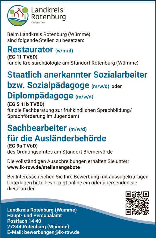 Stellenaangebote Landkreis Rotenburg Wuemme 23 01 2023