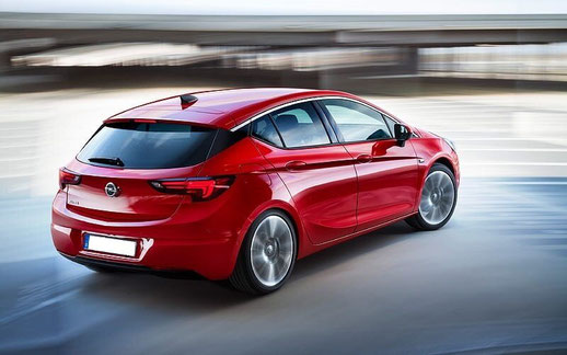 berline opel astra k couleur rouge vue arriere - achat pas cher plage arriere opel astra remplacement neuve