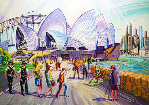 CASA DE LA OPERA (SYDNEY). Oil on canvas. 81 x 100 x 3,5 cm.