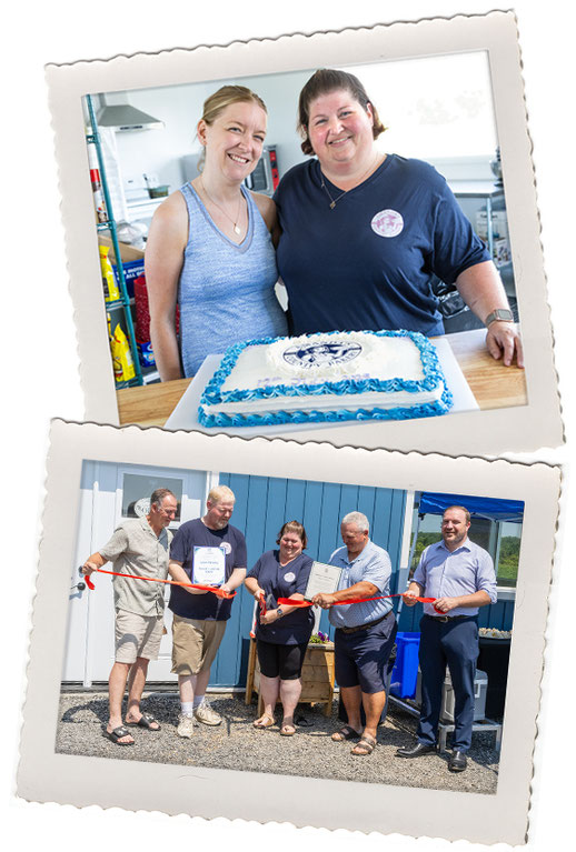 Top photo: friend and Municipal Councillor Danielle Ward was in attendance to wish Amanda well as were, bottom photo: Deputy Mayor Marc St. Pierre, Councillor Tom Smyth, Mayor Jason broad and MP Eric Duncan on hand for the ribbon cutting . . . 