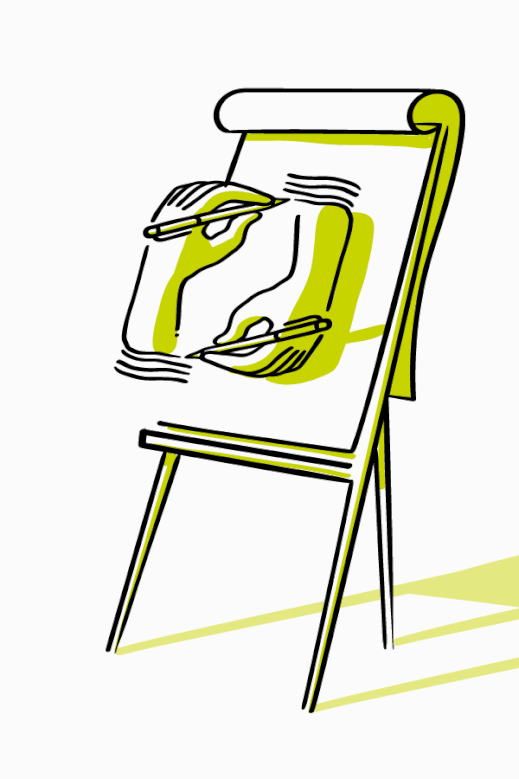 Pfad-Illustration eines Flipcharts