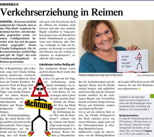 TIPS Eferding + Linz 7/2022 - Korrektur: Meritas - Melanie Hofinger!  (Im Bezirk Schärding erschien der gleiche Bericht - Buchhandlung Heindl am Linzer Tor!