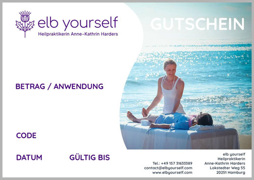 Optik des erhältlichen Gutscheines bei elb yourself 